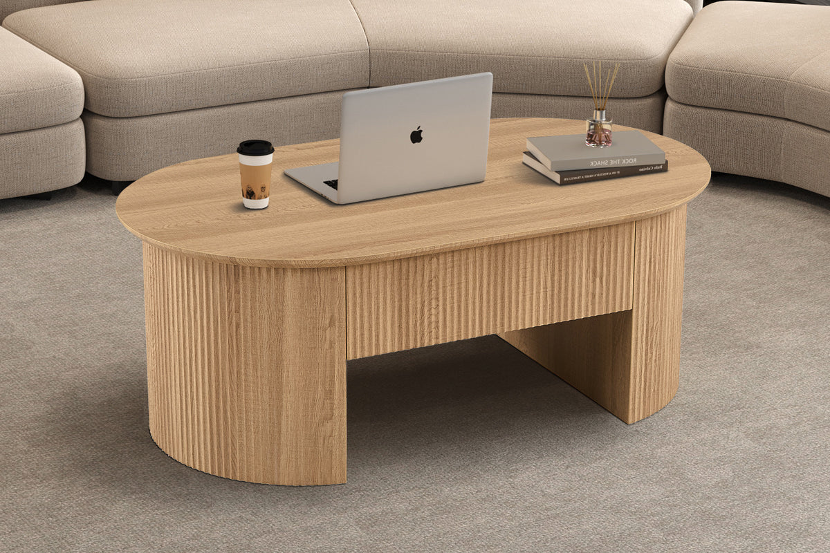 NEW - Salontafel 'Lagos' 120 cm Lift-top Decor Eik Naturel (2c)