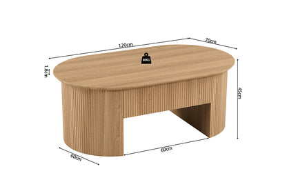NEW - Salontafel 'Lagos' 120 cm Lift-top Decor Eik Naturel (2c) - foto 12