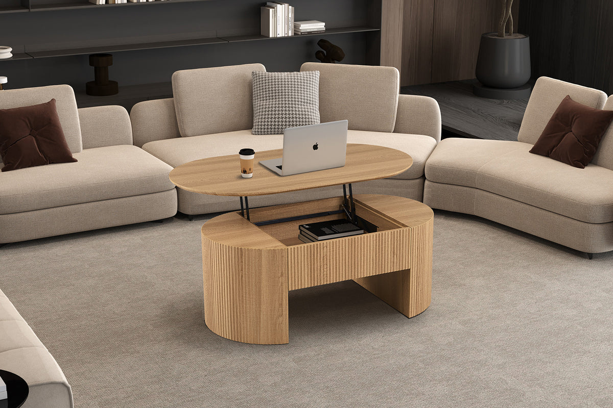 NEW - Salontafel 'Lagos' 120 cm Lift-top Decor Eik Naturel (2c) - foto 4