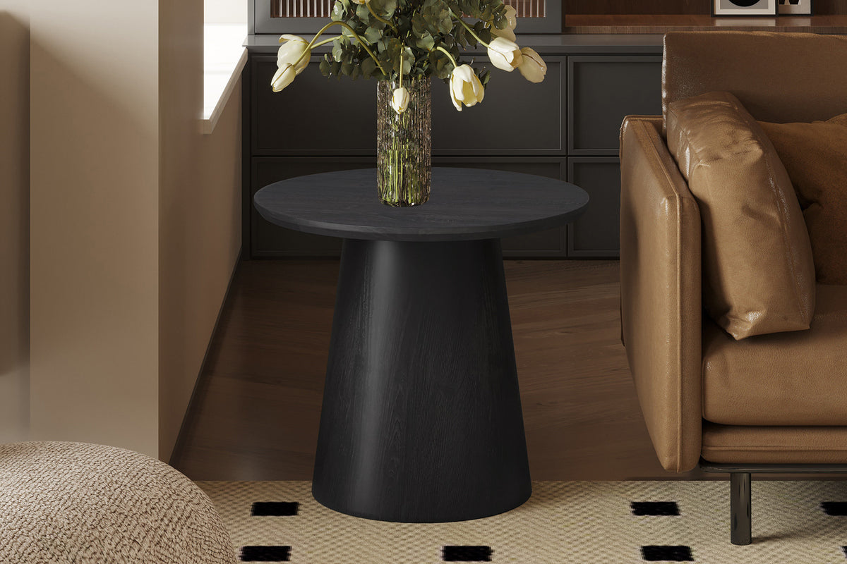 SALE - Bijzetttafel 'Miklos' 60 cm Rond Decor Donkerbruin (2c)