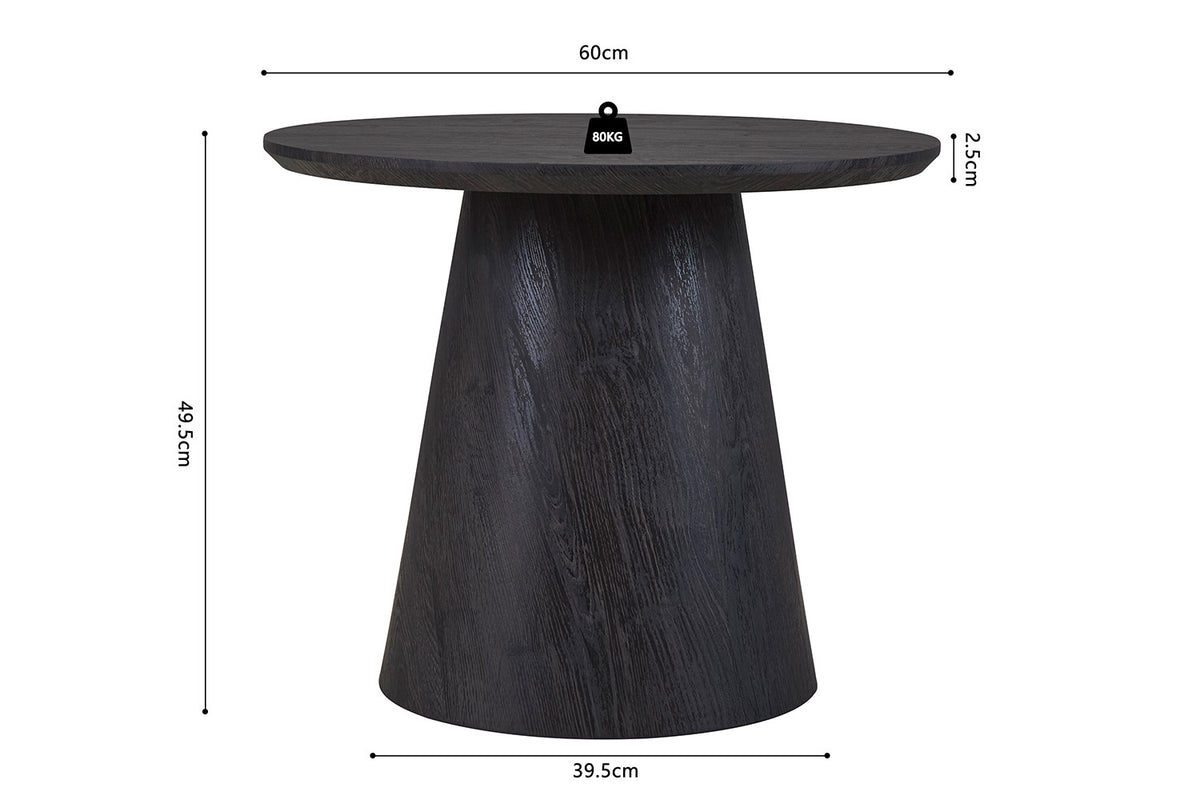 SALE - Bijzetttafel 'Miklos' 60 cm Rond Decor Donkerbruin (2c) - foto 7