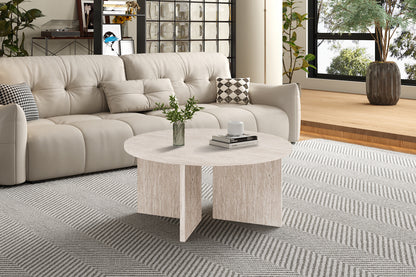 NEW - Salontafel 'Drasir' Rond Decor Travertin Beige (1c) - foto 2