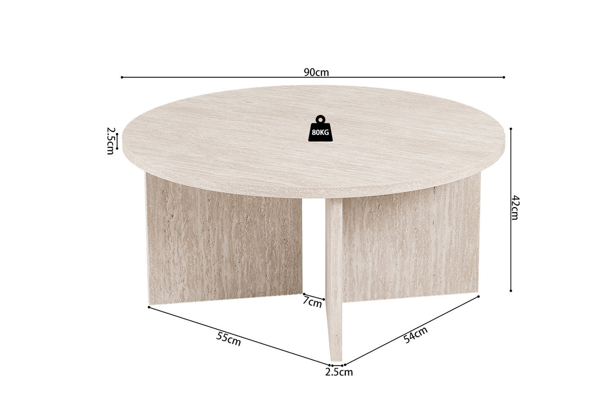 NEW - Salontafel 'Drasir' Rond Decor Travertin Beige (1c) - foto 7