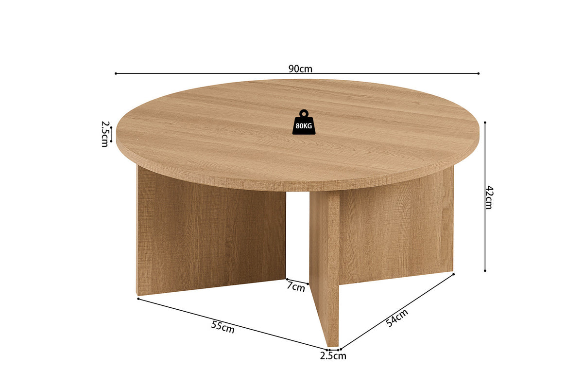 NEW - Salontafel 'Drasir' Rond Decor Eik Naturel (1c) - foto 7