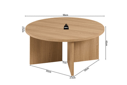 NEW - Salontafel 'Drasir' Rond Decor Eik Naturel (1c) - foto 7