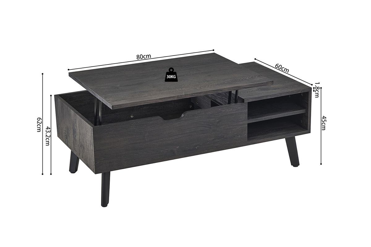 NEW - Salontafel 'Justine' Opklapbare top Decor Donkerbruin (2c) - foto 13