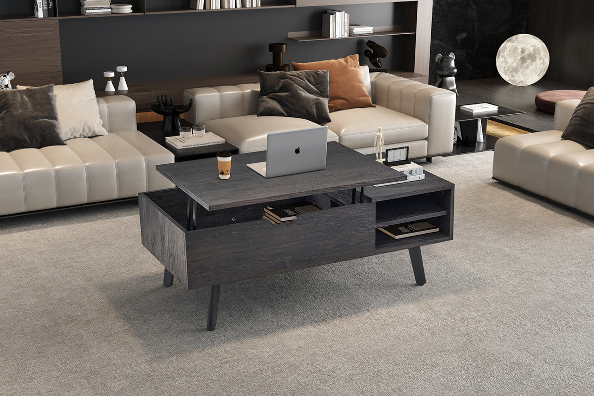 NEW - Salontafel 'Justine' Opklapbare top Decor Donkerbruin (2c)