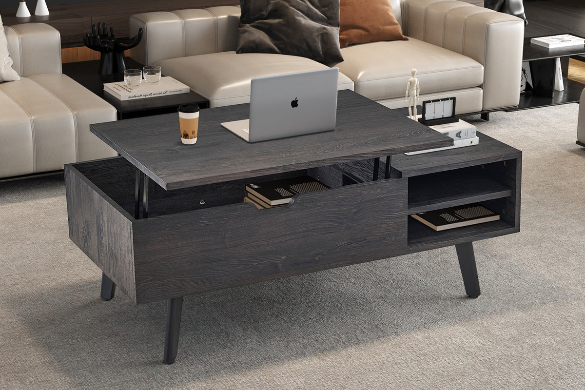 NEW - Salontafel 'Justine' Opklapbare top Decor Donkerbruin (2c) - foto 2