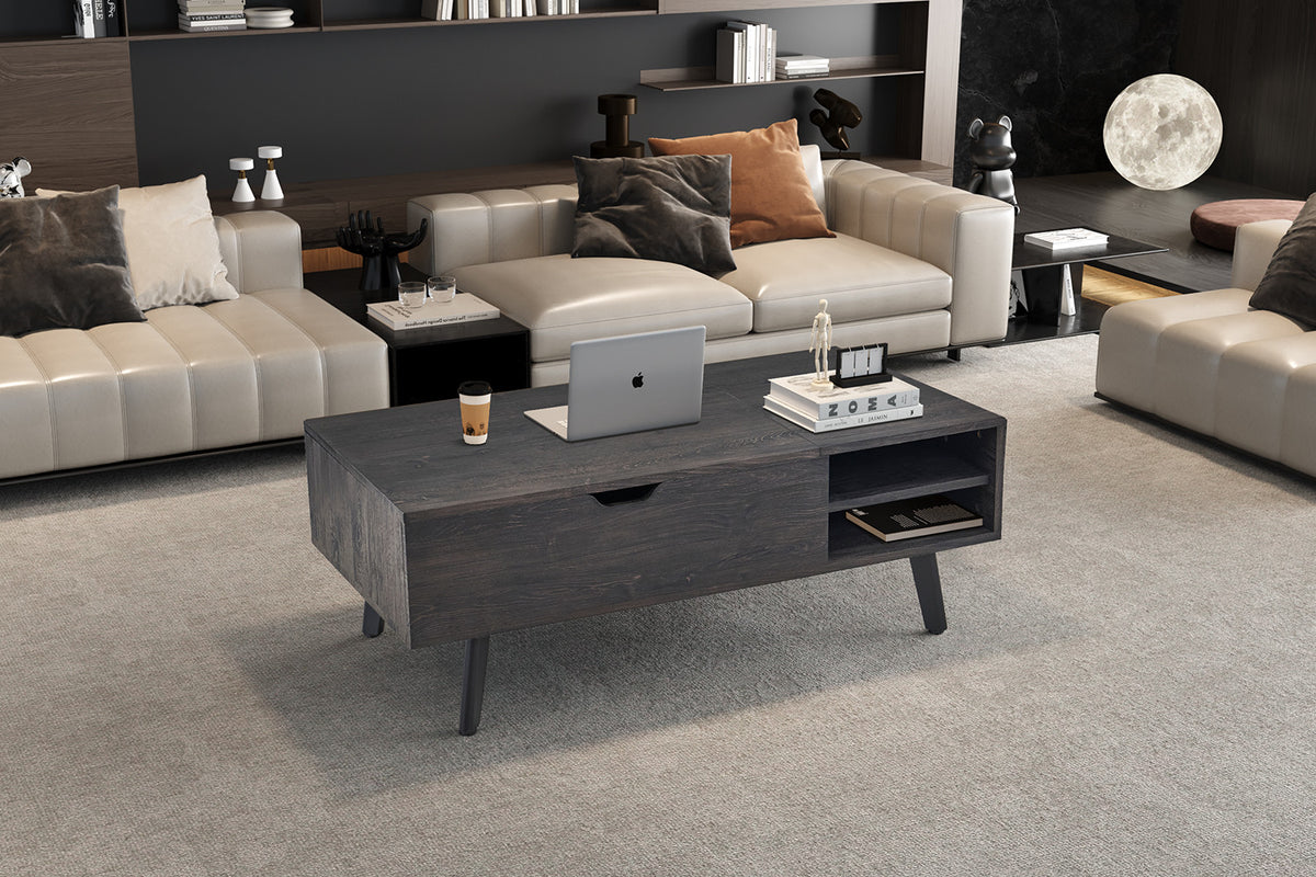 NEW - Salontafel 'Justine' Opklapbare top Decor Donkerbruin (2c) - foto 4
