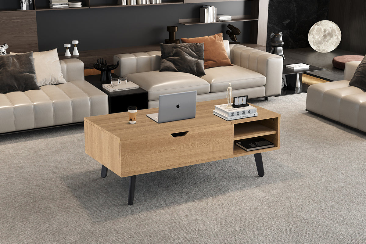 NEW - Salontafel 'Justine' Opklapbare top Decor Eik Naturel (2c) - foto 3