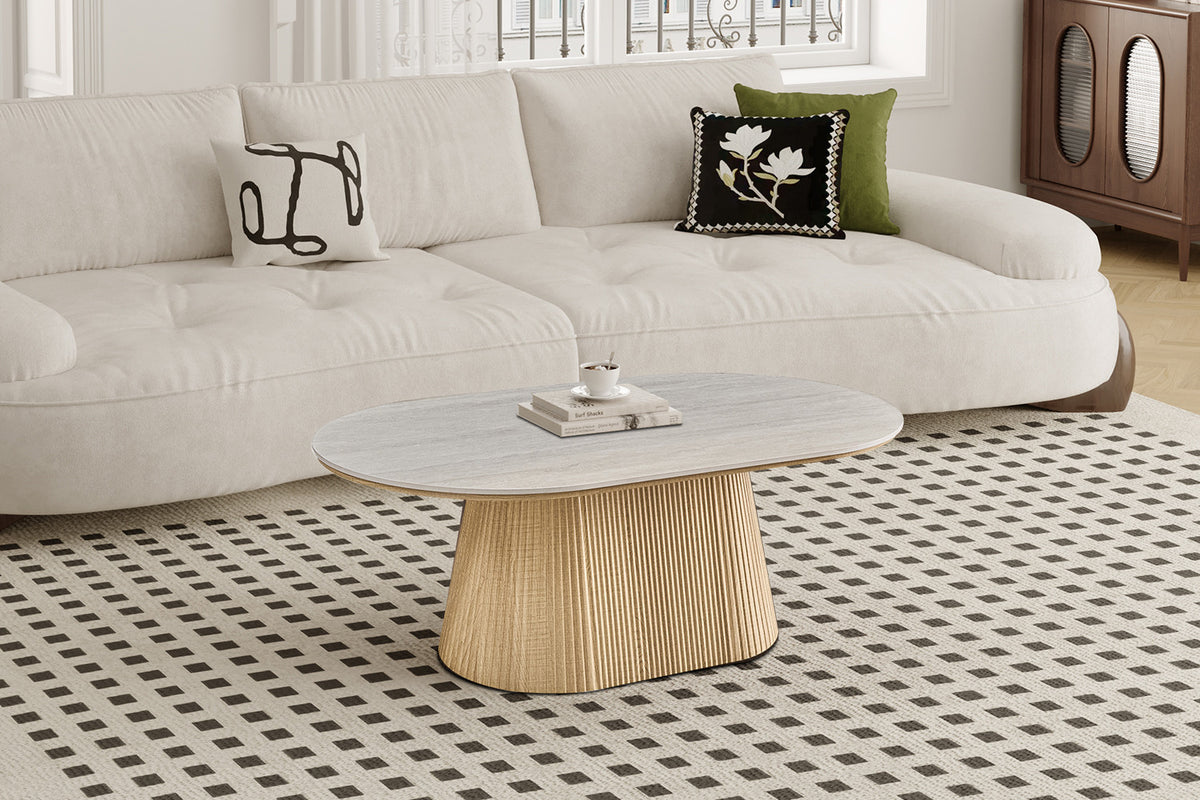 NEW - Salontafel 'Vigo' 120 cm Decor Naturel Eik Baroque Grijs (2c)
