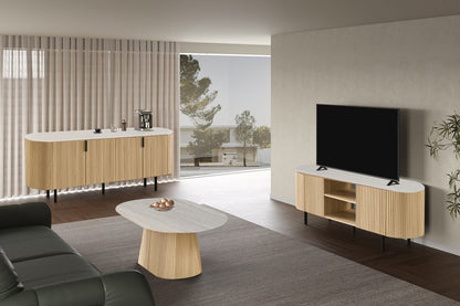 NEW - Salontafel 'Vigo' 120 cm Decor Naturel Eik Baroque Grijs (2c) - foto 3