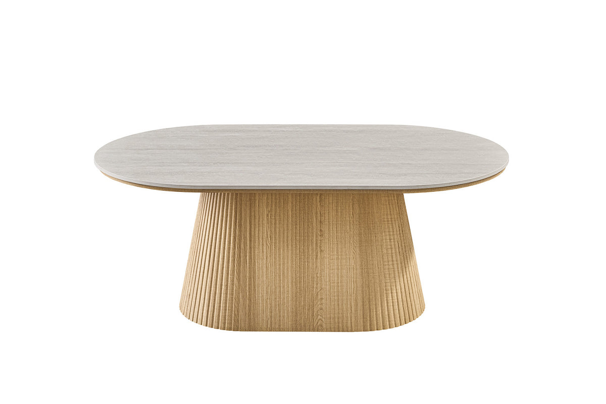 NEW - Salontafel 'Vigo' 120 cm Decor Naturel Eik Baroque Grijs (2c) - foto 4