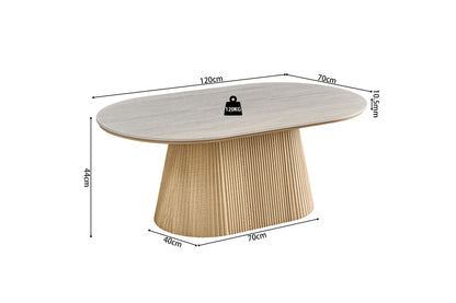 NEW - Salontafel 'Vigo' 120 cm Decor Naturel Eik Baroque Grijs (2c) - foto 8