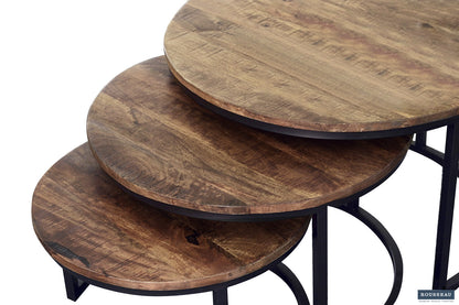 Salontafel 'Arnod' 3-delig Mango hout (1c) - foto 3