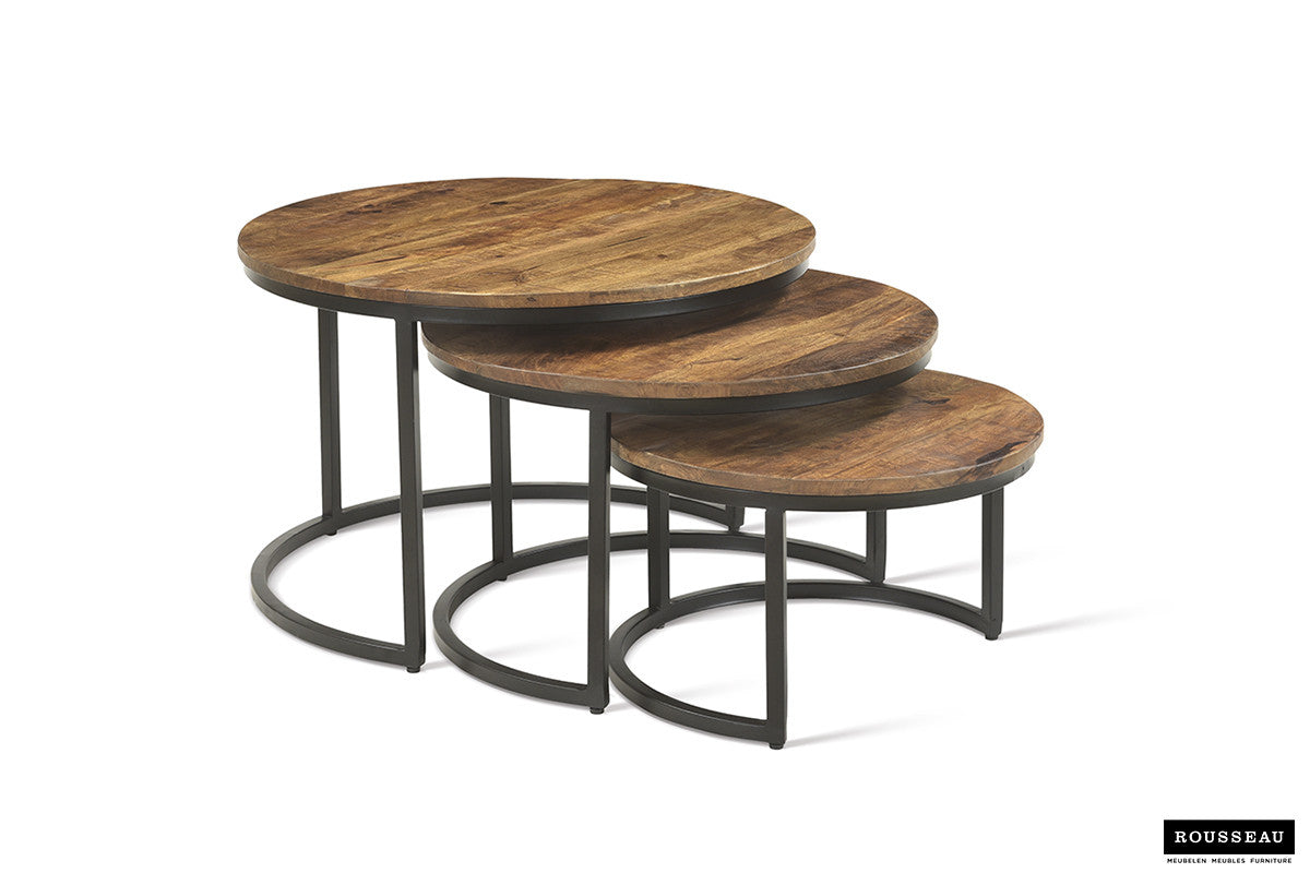 Salontafel 'Arnod' 3-delig Mango hout (1c) - foto 7