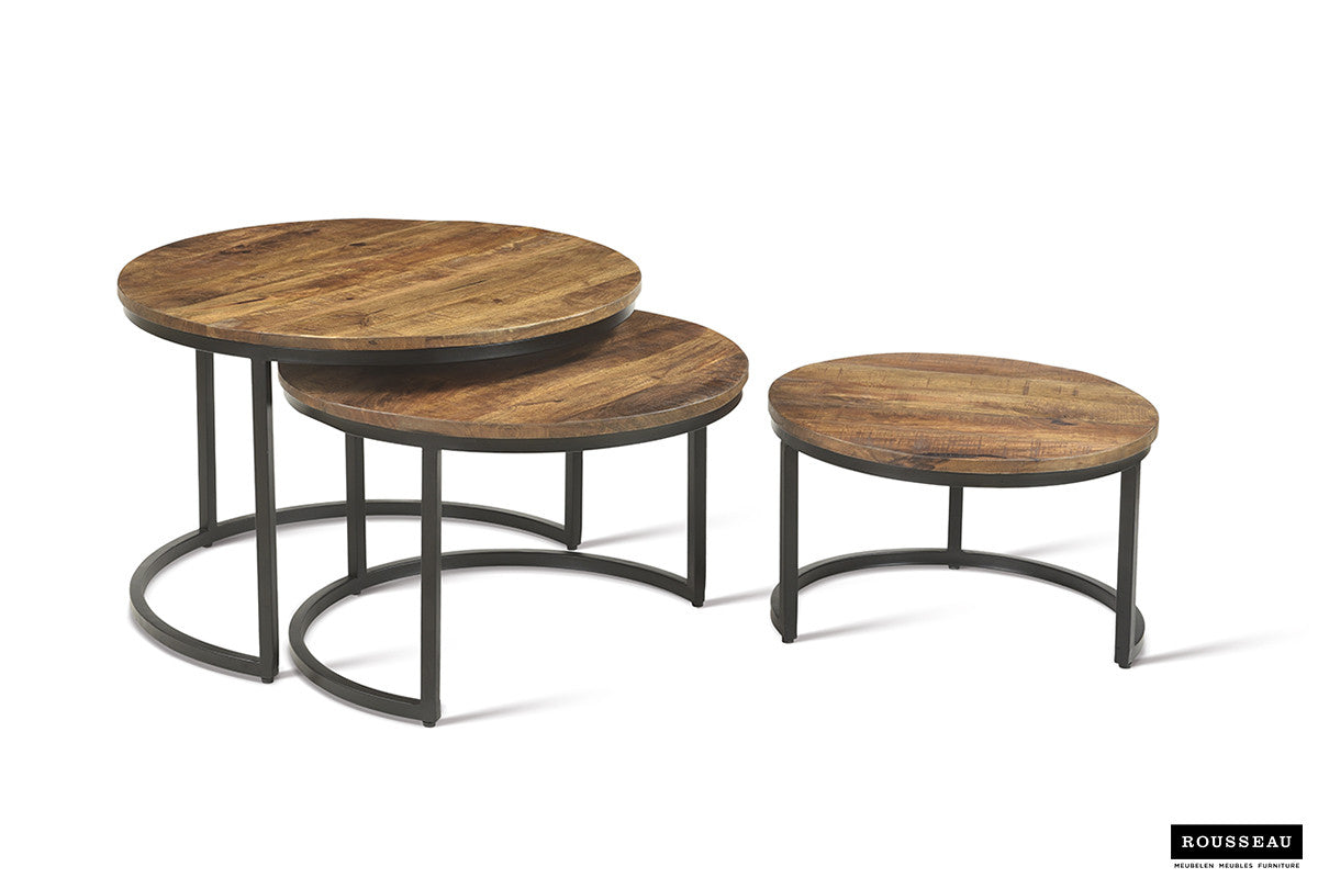 Salontafel 'Arnod' 3-delig Mango hout (1c) - foto 8