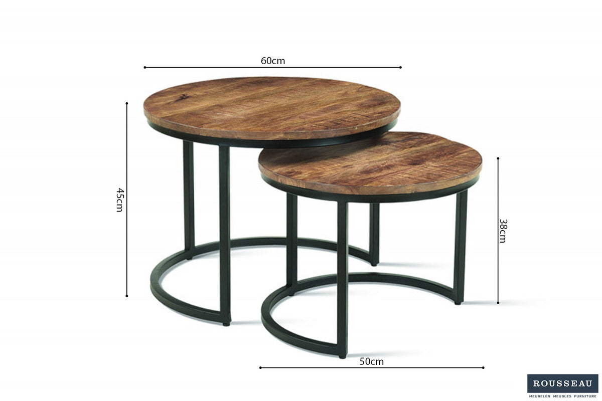 Salontafel 'Goja' 2-delig Mango hout (1c) - foto 9