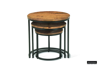 Bijzettafel 'Plano' 3-delig Mango hout (1c) - foto 7