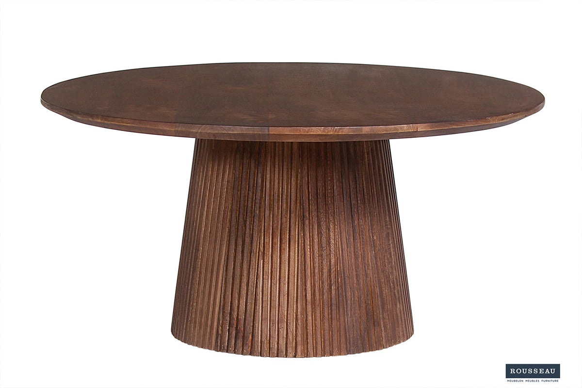 Salontafel 'Miguel' 80 cm Rond Mango hout Lichtbruin (2c) - foto 4
