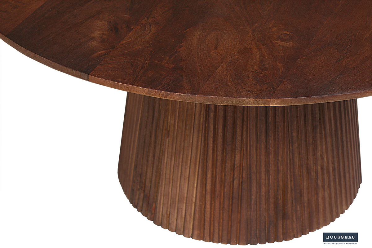 Salontafel 'Miguel' 80 cm Rond Mango hout Lichtbruin (2c) - foto 5