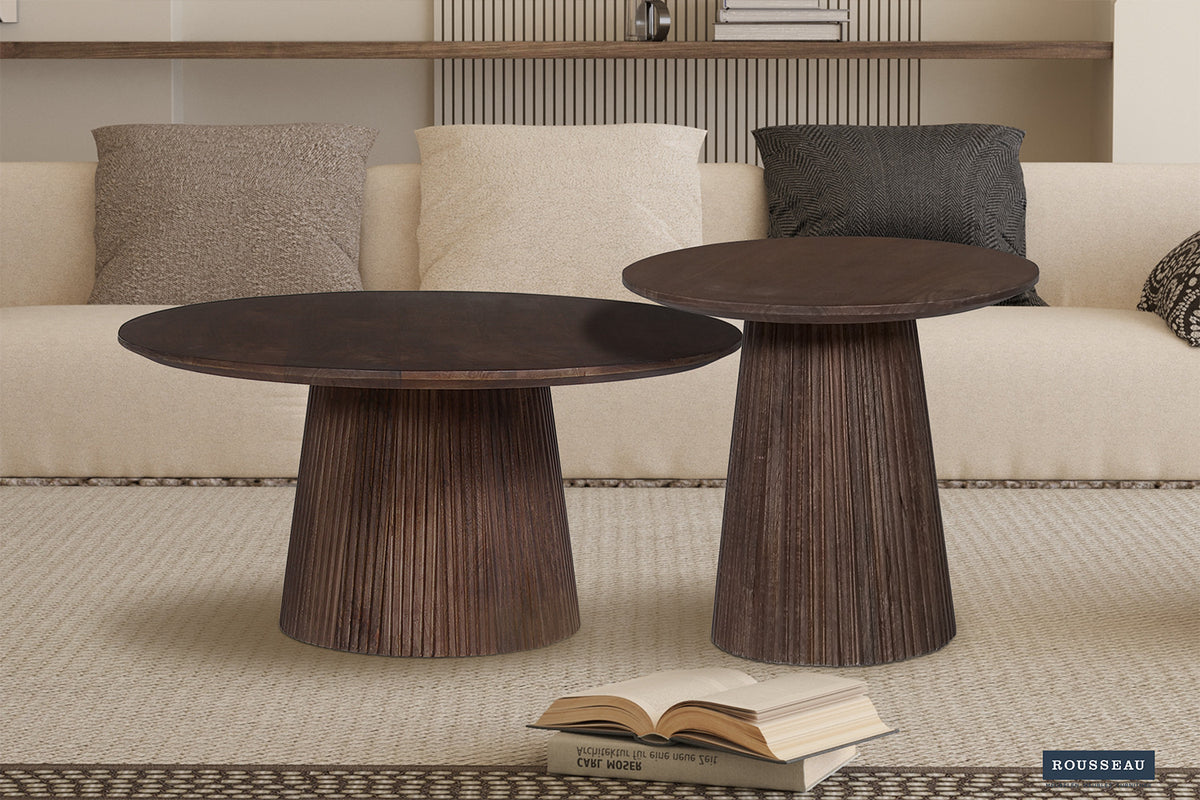 SALE - Salontafel 'Miguel' 80 cm Rond Mango hout Donkerbruin (2c) - foto 2