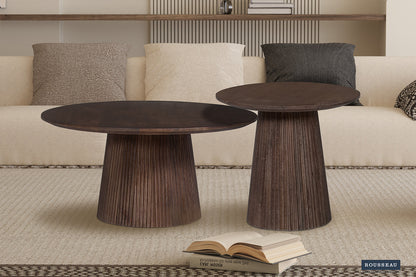 SALE - Salontafel 'Miguel' 80 cm Rond Mango hout Donkerbruin (2c) - foto 2