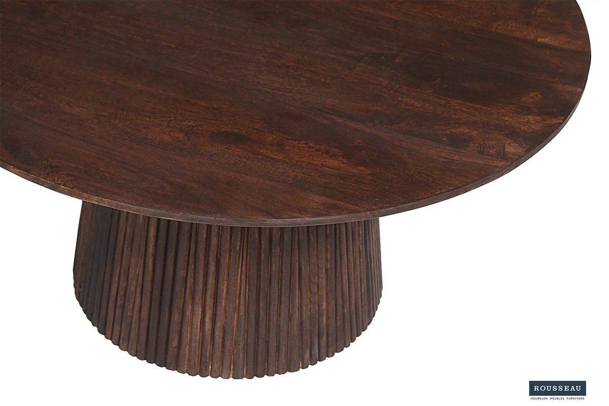SALE - Salontafel 'Miguel' 80 cm Rond Mango hout Donkerbruin (2c) - foto 5