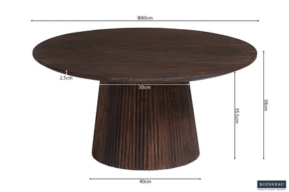 SALE - Salontafel 'Miguel' 80 cm Rond Mango hout Donkerbruin (2c) - foto 7