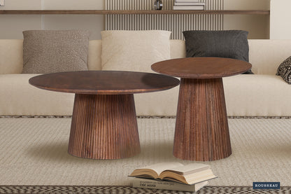 Salontafel 'Miguel' 50 cm Rond Mango hout Lichtbruin (2c) - foto 2