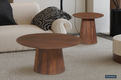Salontafel 'Miguel' 50 cm Rond Mango hout Lichtbruin (2c) - foto 3