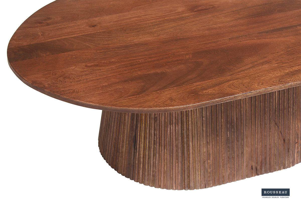 Salontafel 'Miguel' 120 cm Ovaal Mango hout Lichtbruin (2c) - foto 5