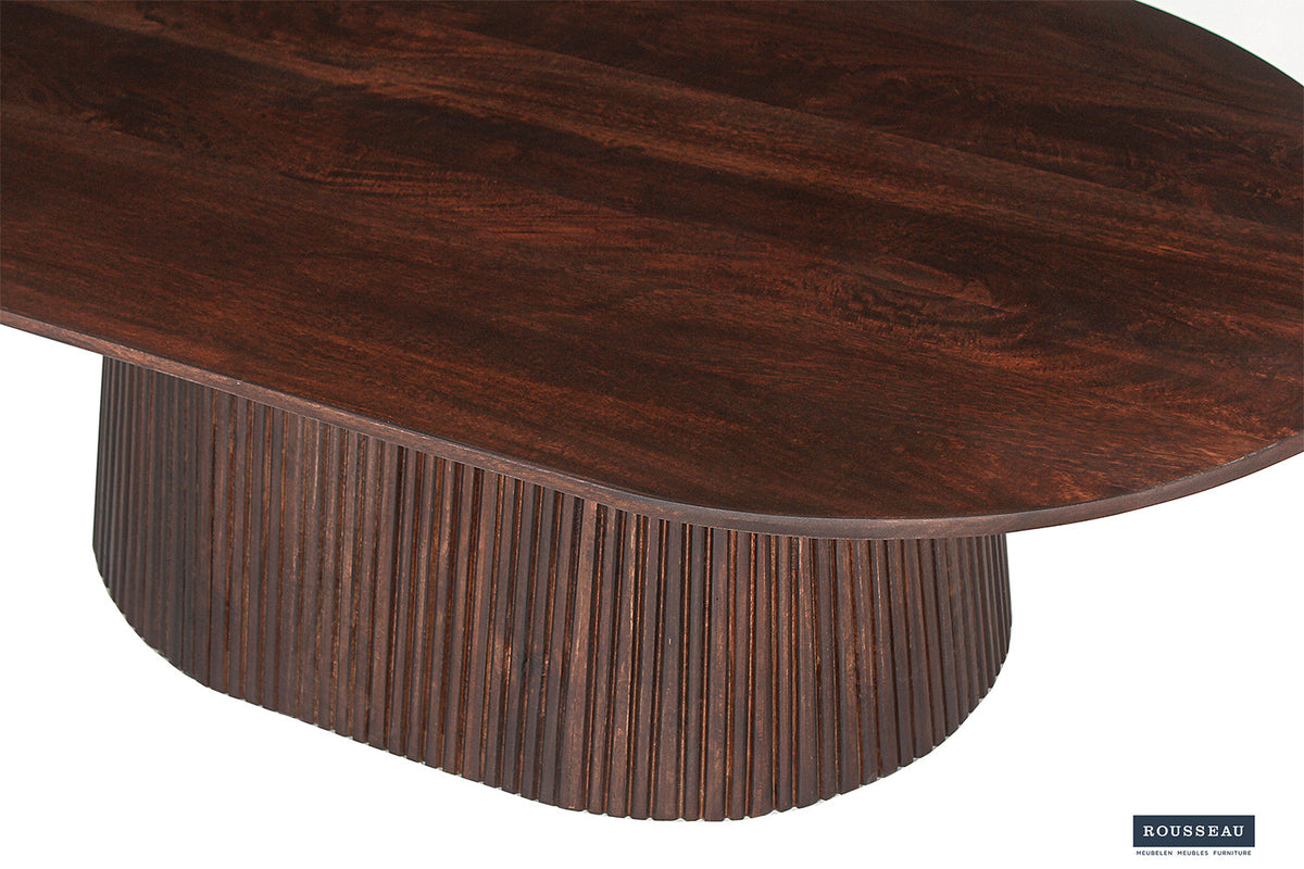 SALE - Salontafel 'Miguel' 120 cm Ovaal Mango hout Donkerbruin (2c) - foto 5