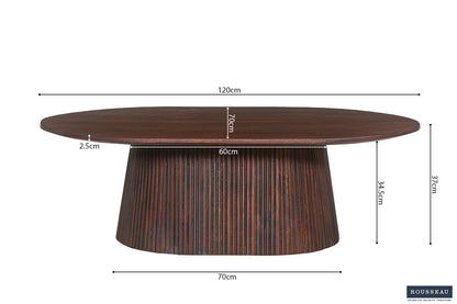 SALE - Salontafel 'Miguel' 120 cm Ovaal Mango hout Donkerbruin (2c) - foto 6