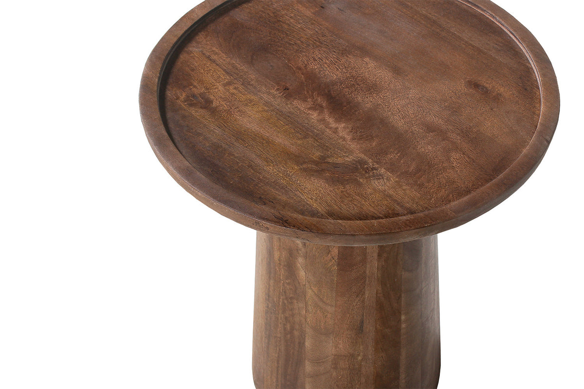 Salontafel 'Jules' 45x50 cm Rond Mango hout Lichtbruin (2c) - foto 5
