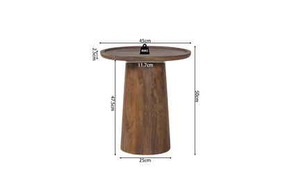 Salontafel 'Jules' 45x50 cm Rond Mango hout Lichtbruin (2c) - foto 6