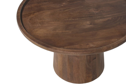 Salontafel 'Jules' 65x40 cm Rond Mango hout Lichtbruin (2c) - foto 5