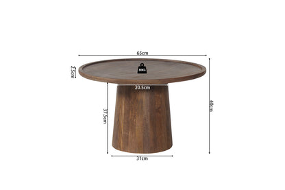 Salontafel 'Jules' 65x40 cm Rond Mango hout Lichtbruin (2c) - foto 6