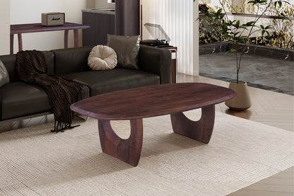 NEW - Salontafel 'Braga' Deens Ovaal Mango hout Donkerbruin (1c)