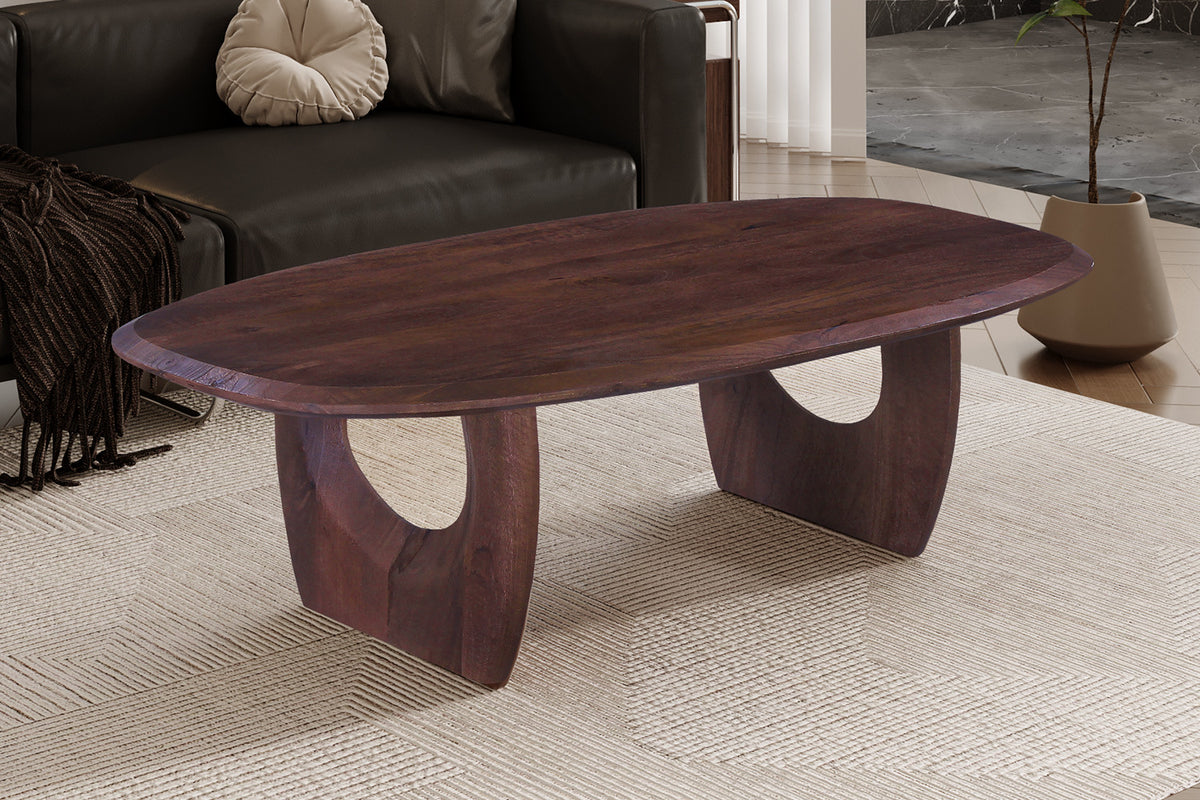 NEW - Salontafel 'Braga' Deens Ovaal Mango hout Donkerbruin (1c) - foto 2
