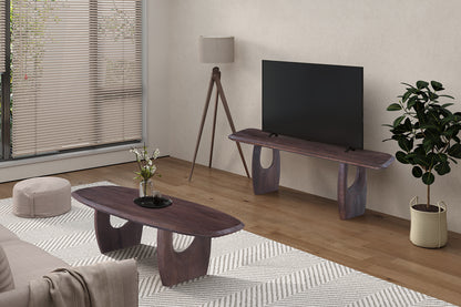 NEW - Salontafel 'Braga' Deens Ovaal Mango hout Donkerbruin (1c) - foto 3