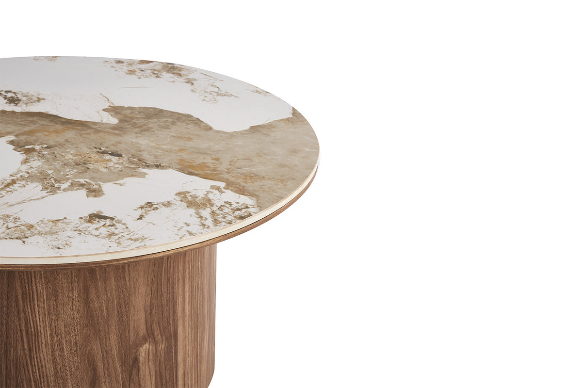 NEW - Salontafel 'Evora' 80 cm Rond Glanzend Steen Pandora (2c) - foto 6