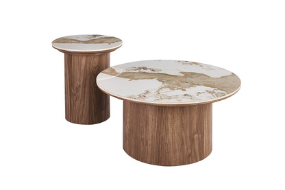 NEW - Bijzettafel 'Evora' 45 cm Rond Glanzend Steen Pandora (2c) - foto 5