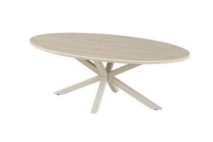 NEW - Salontafel 'Noa' 130x70cm Ovaal Baroque Beige - Grijs voet (2c) - foto 4