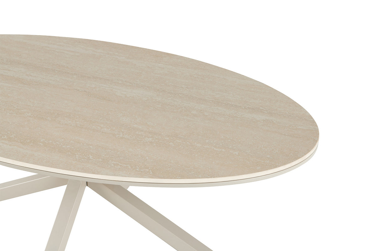 NEW - Salontafel 'Noa' 130x70cm Ovaal Baroque Beige - Grijs voet (2c) - foto 5