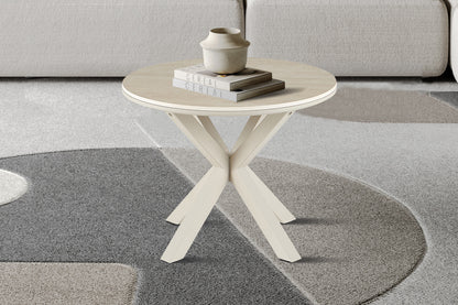 NEW - Salontafel 'Noa' 60cm Rond Baroque Beige - Grijs Voet (2c)