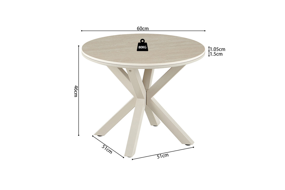 NEW - Salontafel 'Noa' 60cm Rond Baroque Beige - Grijs Voet (2c) - foto 11