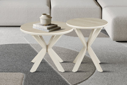 NEW - Salontafel 'Noa' 60cm Rond Baroque Beige - Grijs Voet (2c) - foto 2