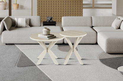 NEW - Salontafel 'Noa' 60cm Rond Baroque Beige - Grijs Voet (2c) - foto 3