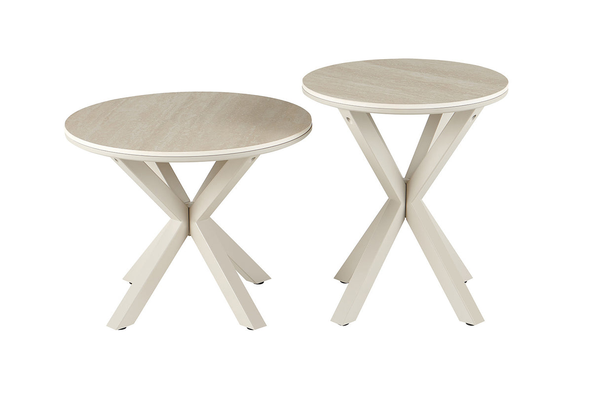 NEW - Salontafel 'Noa' 50cm Rond Baroque Beige - Grijs Voet (2c) - foto 7